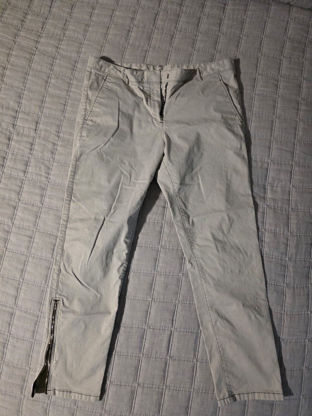 GAP Light Gray Zip-Hem Chinos